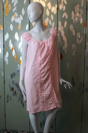 1960s Pink Puff Sleeve Nightgown, Large