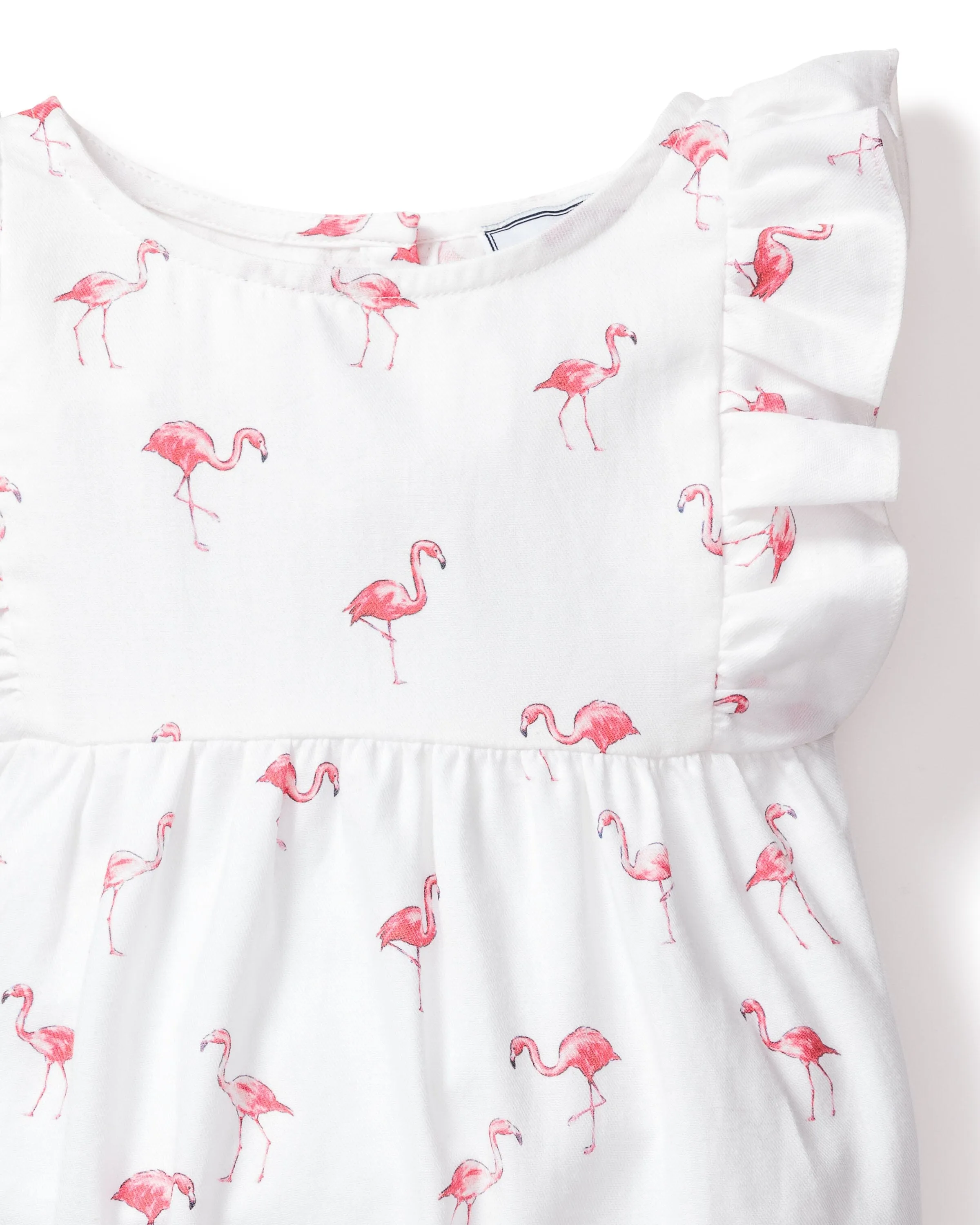 Baby's Twill Ruffled Romper | Flamingos