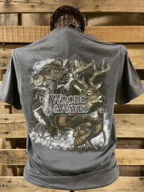 Backwoods Woods & Waves Wildlife Game T-Shirt