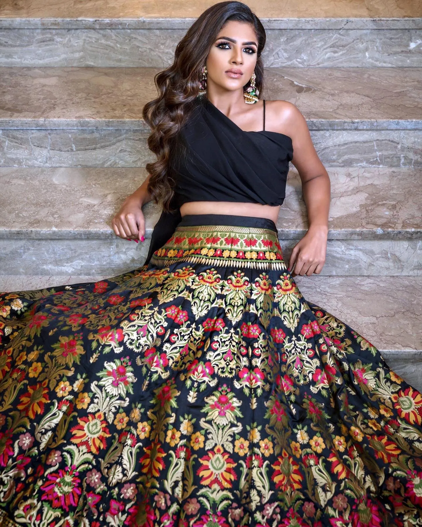 Banarasi Lehenga Choli For Women Black Designer Party Wear