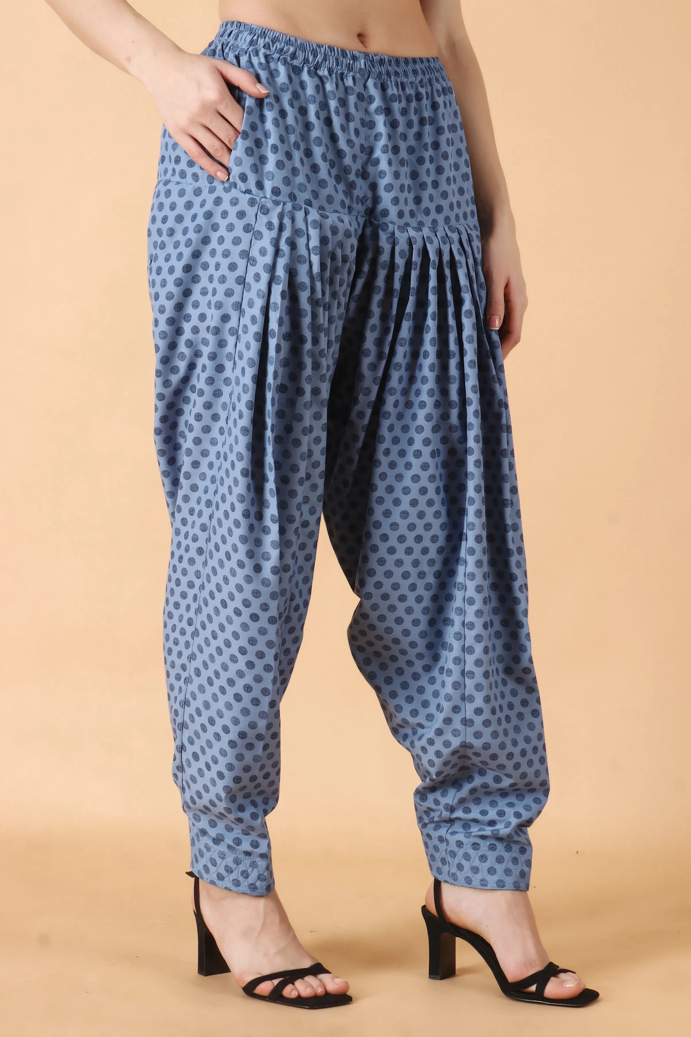 Blue Polka Salwar