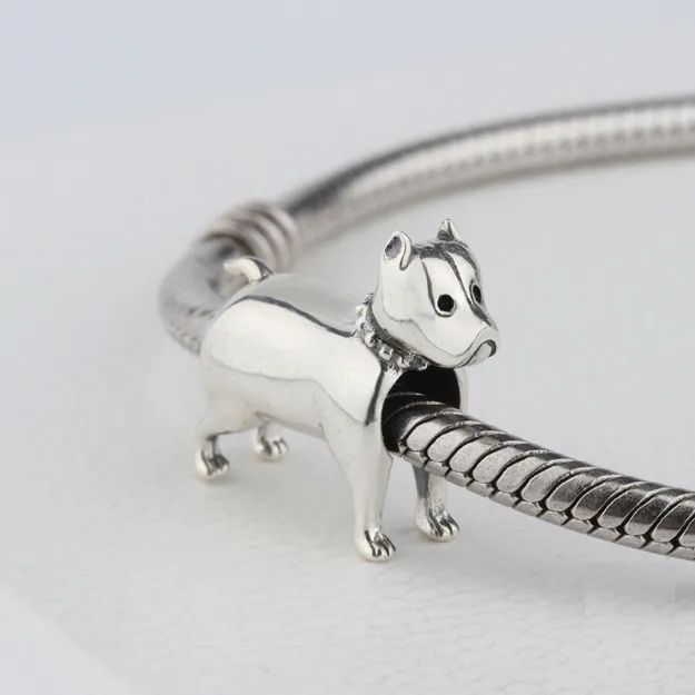 Boxer Dog Charm 925 Sterling Silver