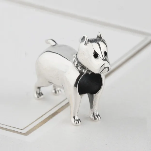 Boxer Dog Charm 925 Sterling Silver