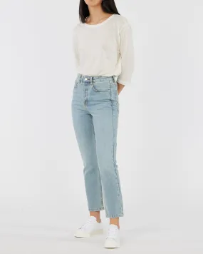 Bronte Linen Jersey Top - Ivory