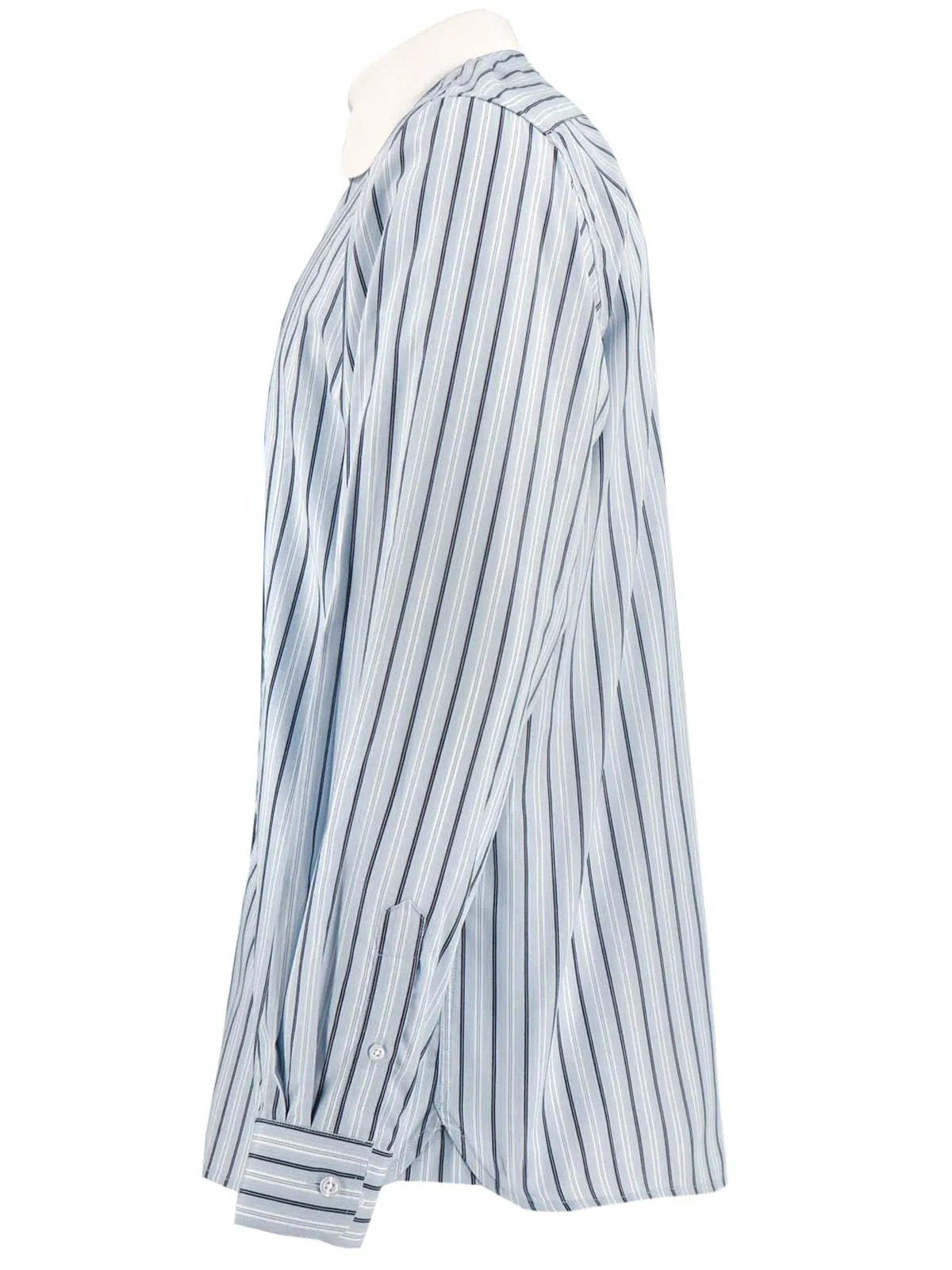 Byram Round Collar Shirt - Blue Stripe