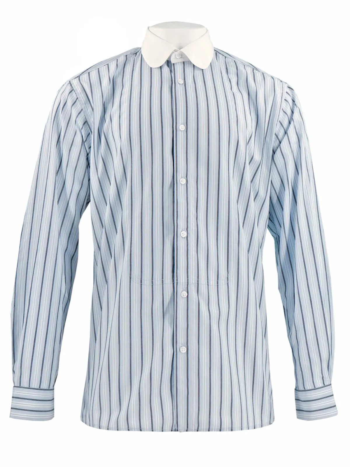 Byram Round Collar Shirt - Blue Stripe