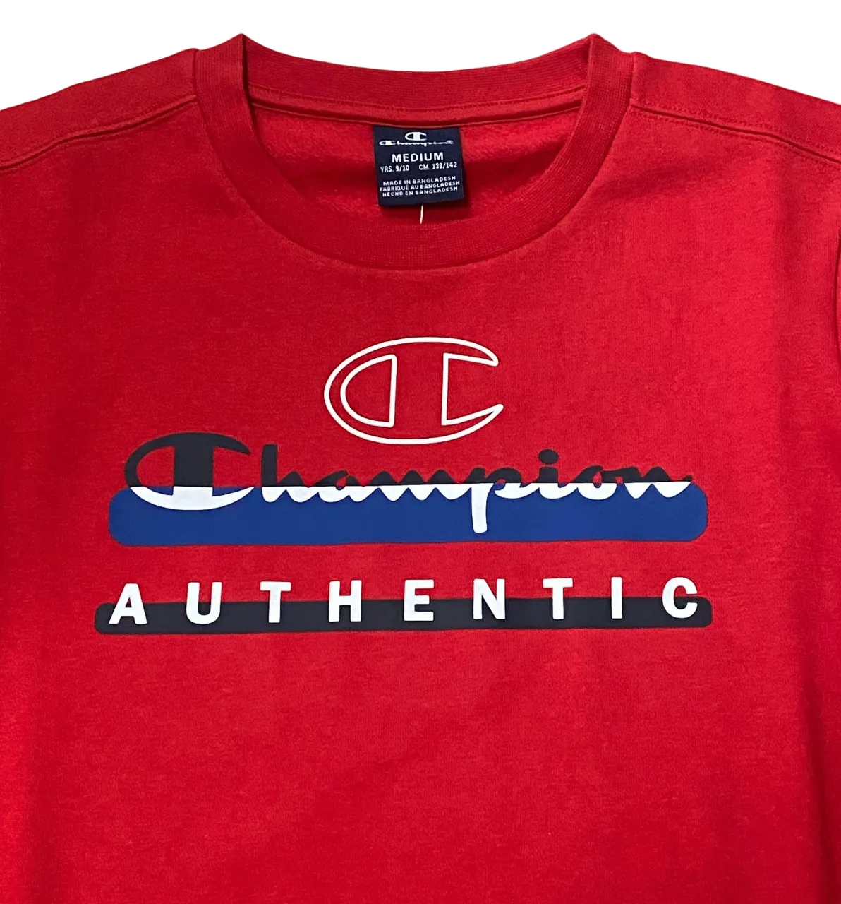 Champion light cotton crewneck sweatshirt with logo on the chest Legacy 306513 RS053 red