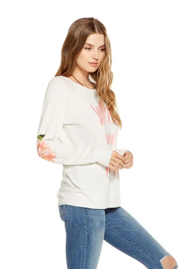 Chaser Wild and Free Love Knit Pullover Sweater