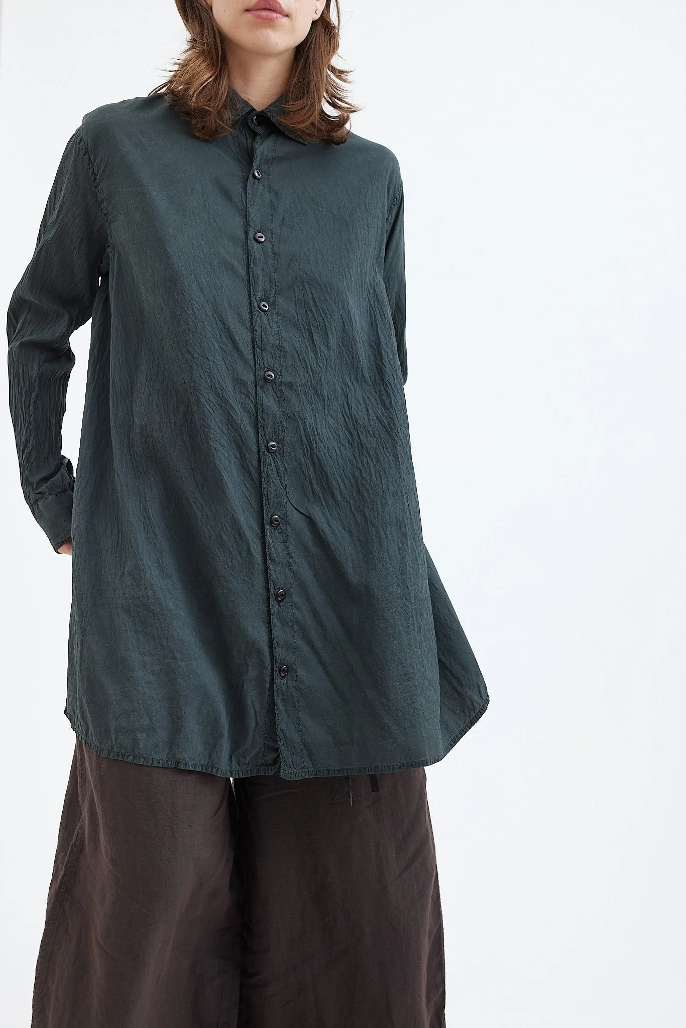 Chez Vidalenc -  Shirt -Silk Taffel Malbo - Petrol