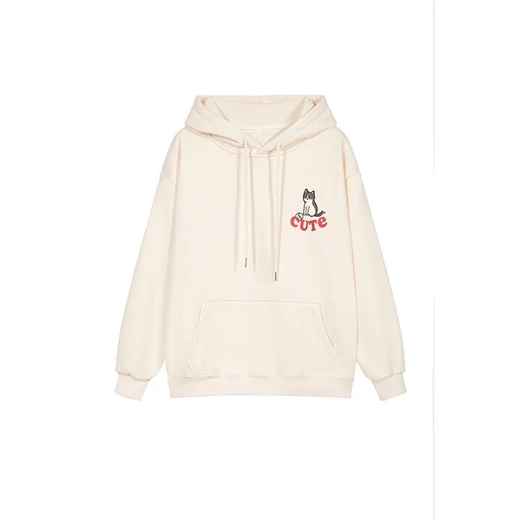 Cute Cat Cream Hoodie