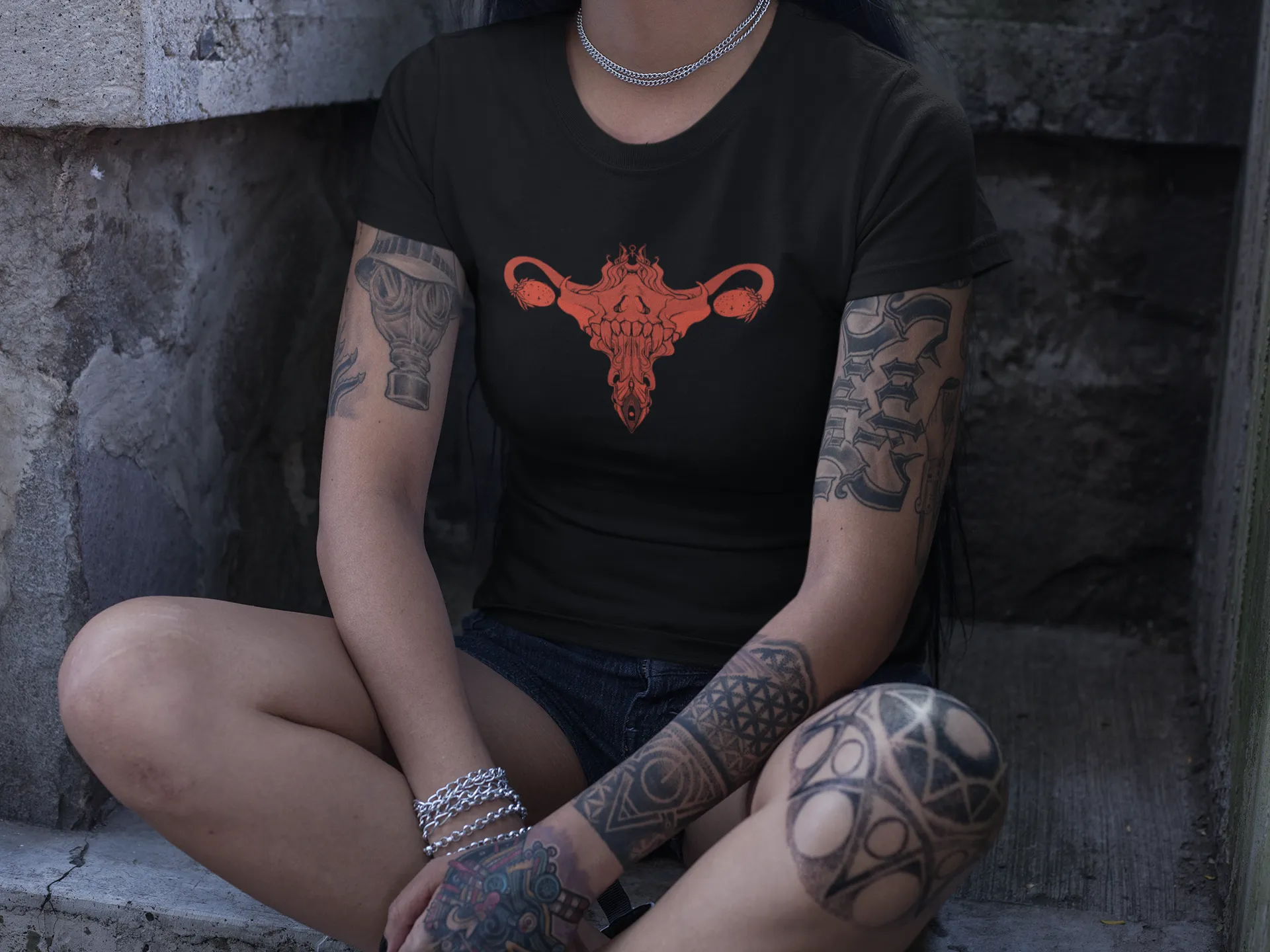 Death Metal Uterus, Ladies T-Shirt