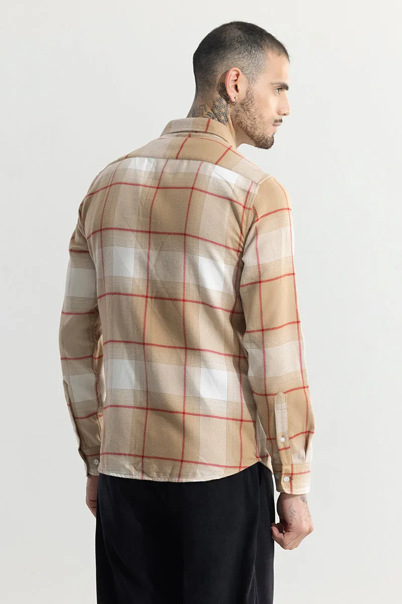 Duet Dupllin Beige Flannel Checks Shirt