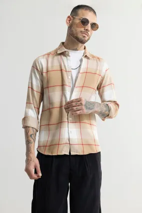 Duet Dupllin Beige Flannel Checks Shirt