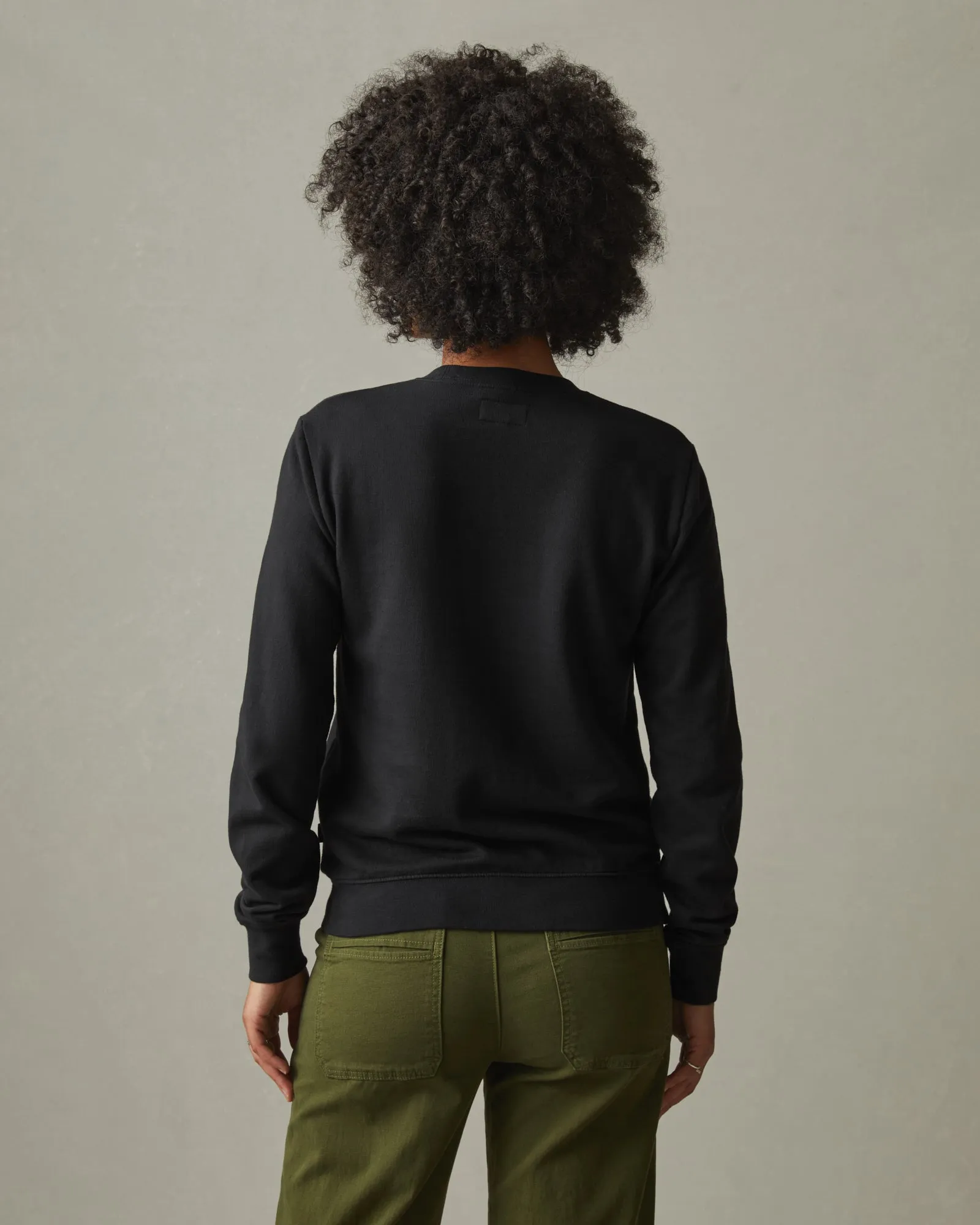 French Terry Crew Sweatshirt - Black