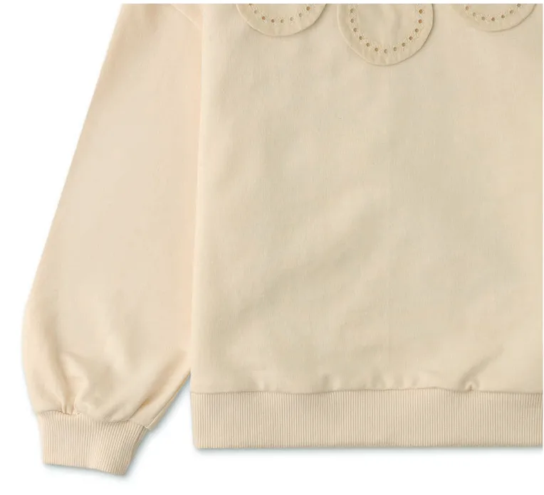 GINGERSNAPS SS24 Girls Pullover Sweatshirt with Petal Collar