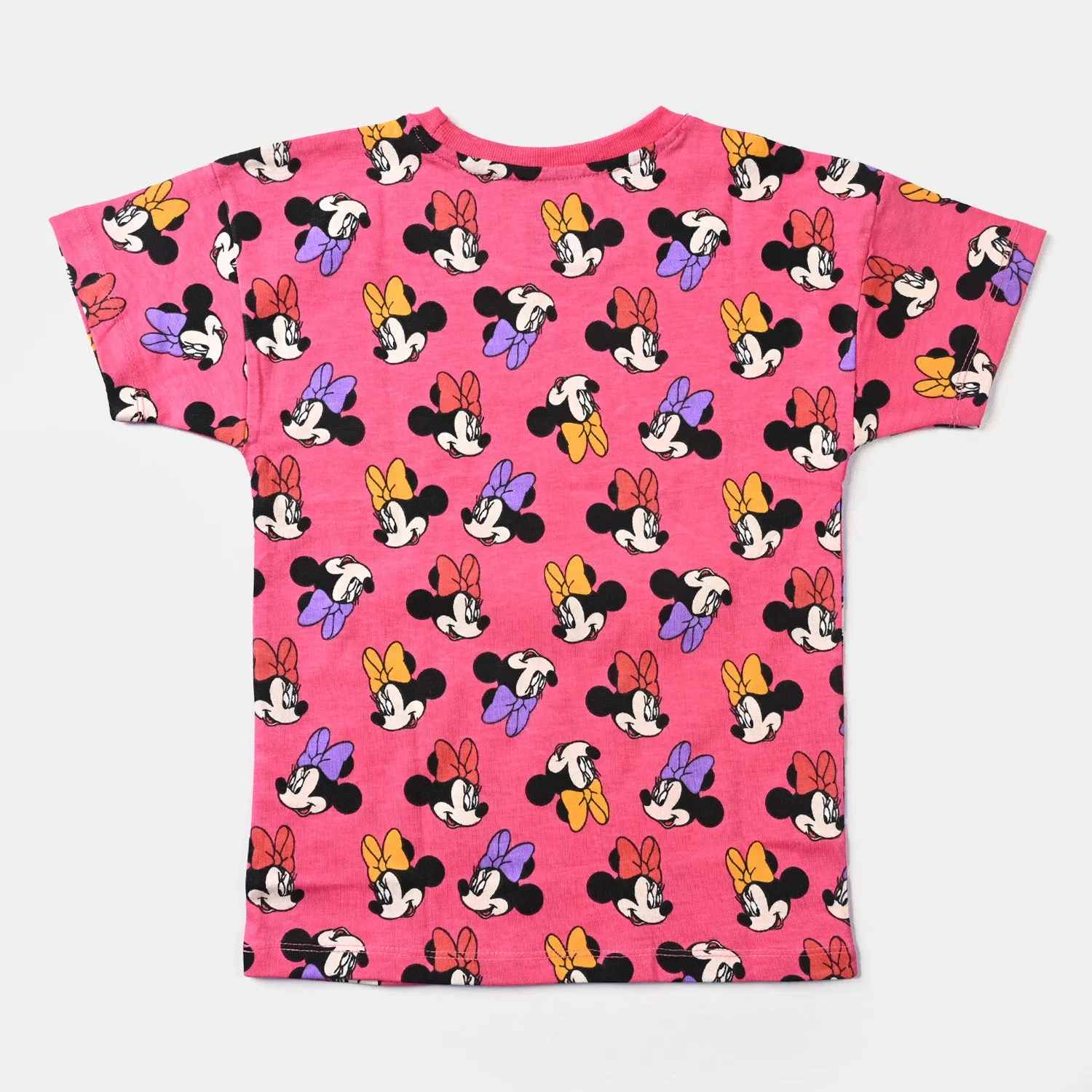 Girls Cotton Jersey T-Shirt Printed-Pink