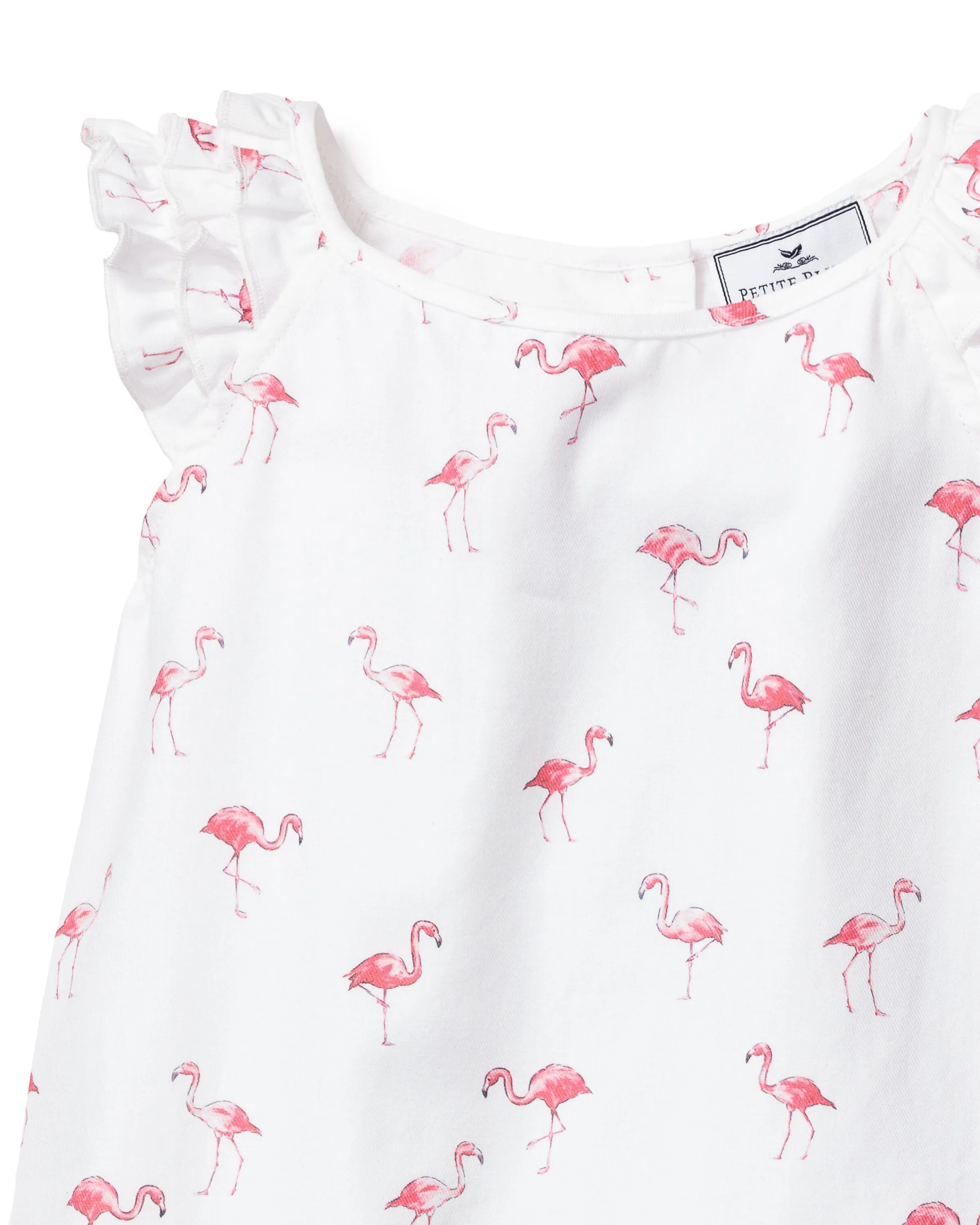 Girl's Twill Amelie Short Set | Flamingos