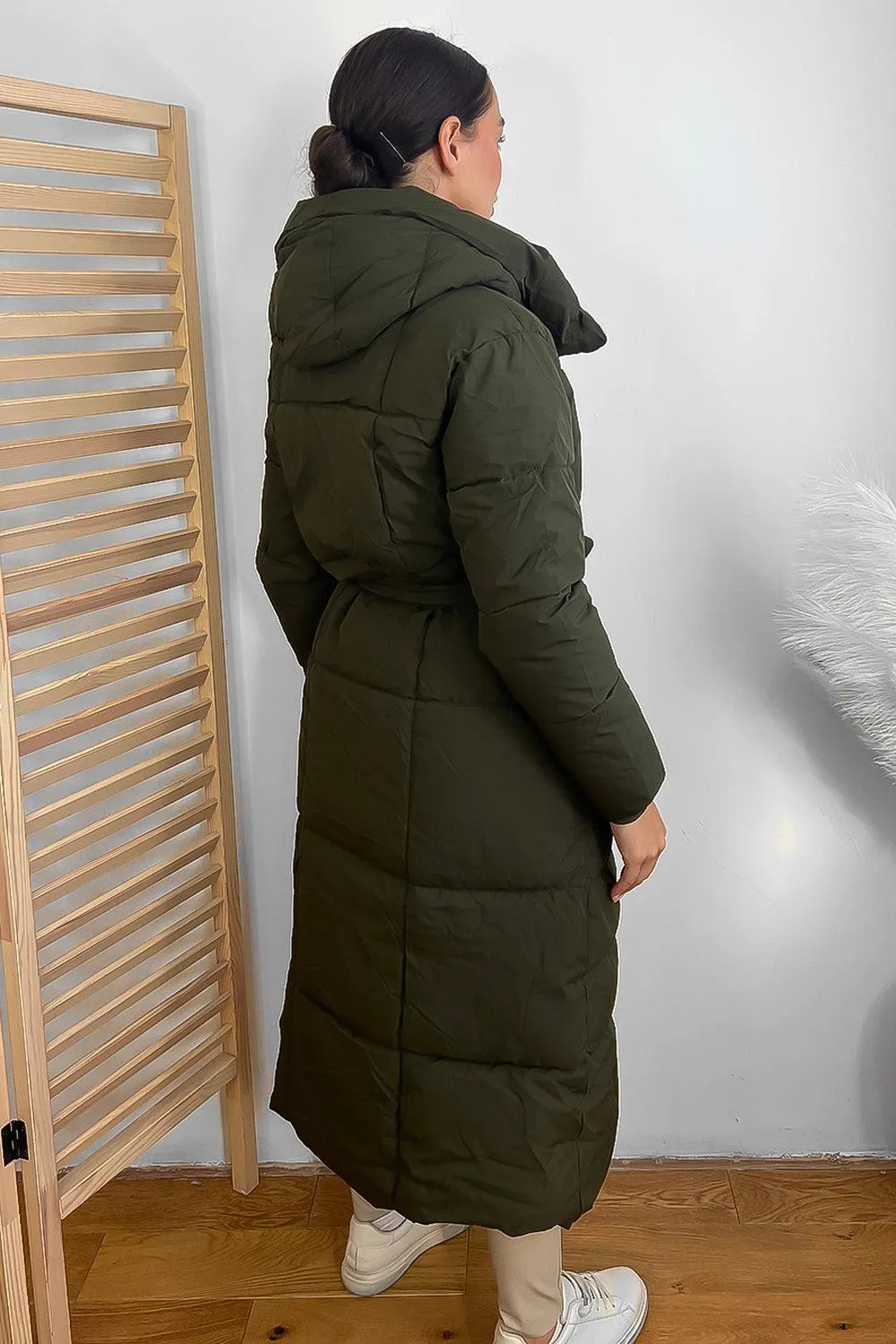 Hooded One Colour Maxi Puffer Jacket