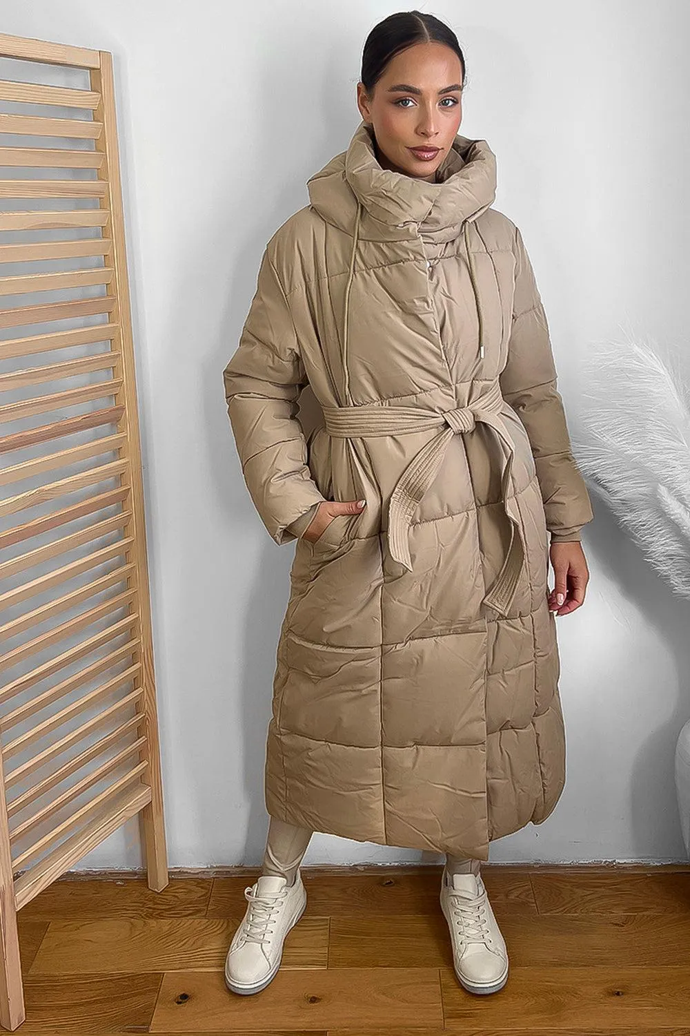 Hooded One Colour Maxi Puffer Jacket