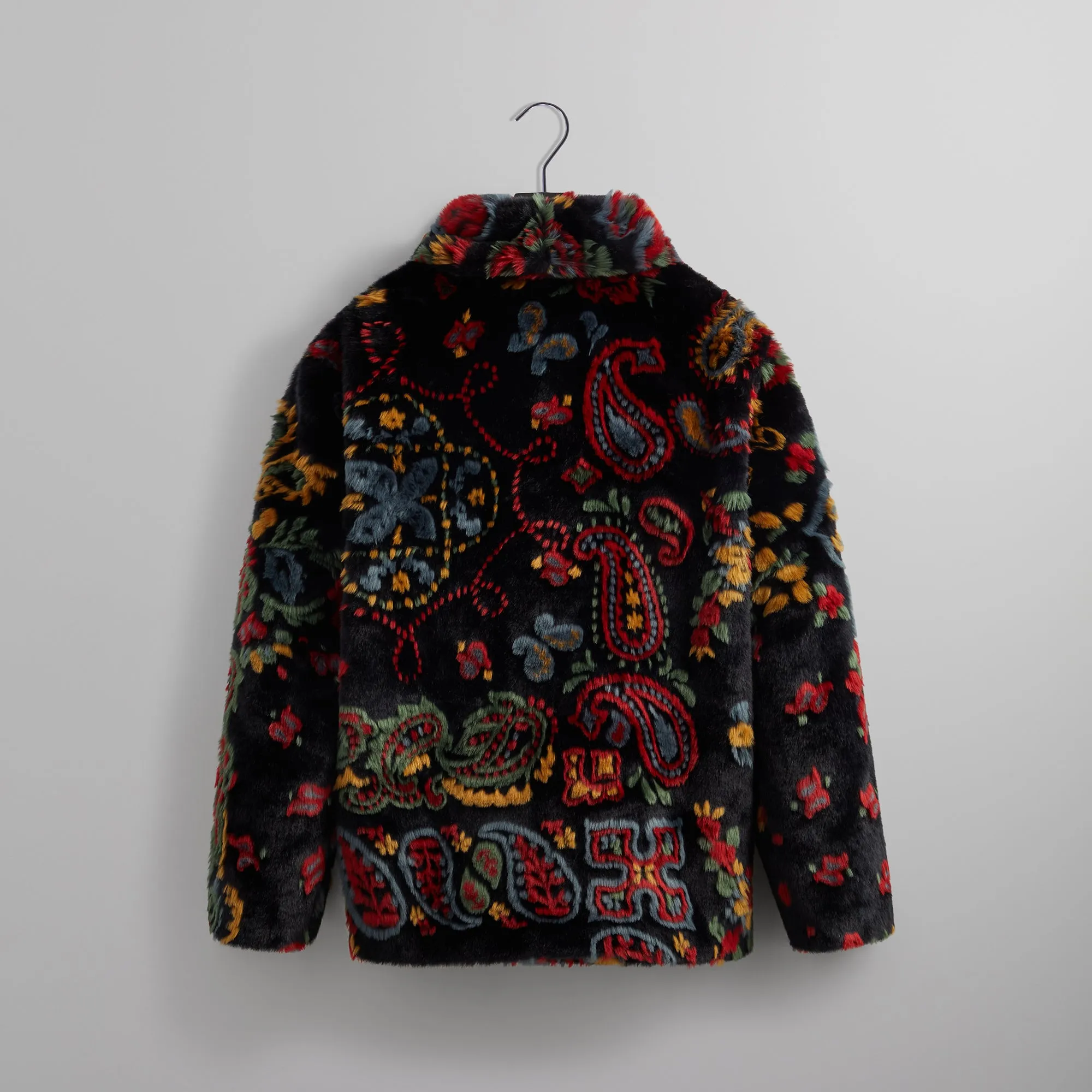 Kith Paisley Fur Short Becker Coat - Nocturnal