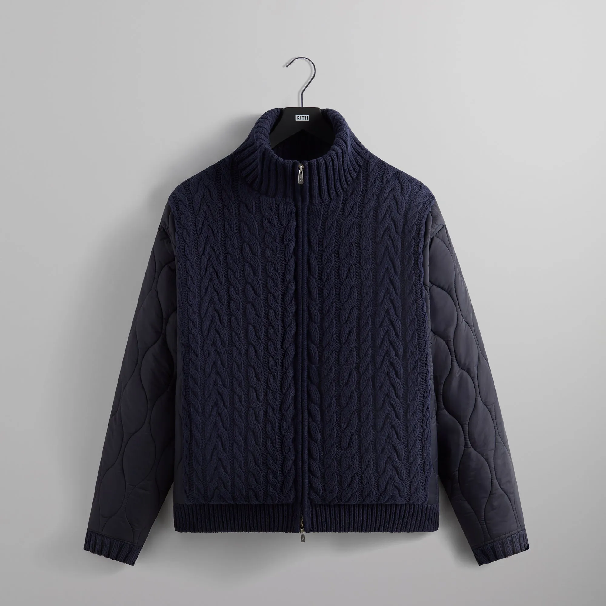 Kith Wallis Combo Knit Bomber Jacket - Nocturnal