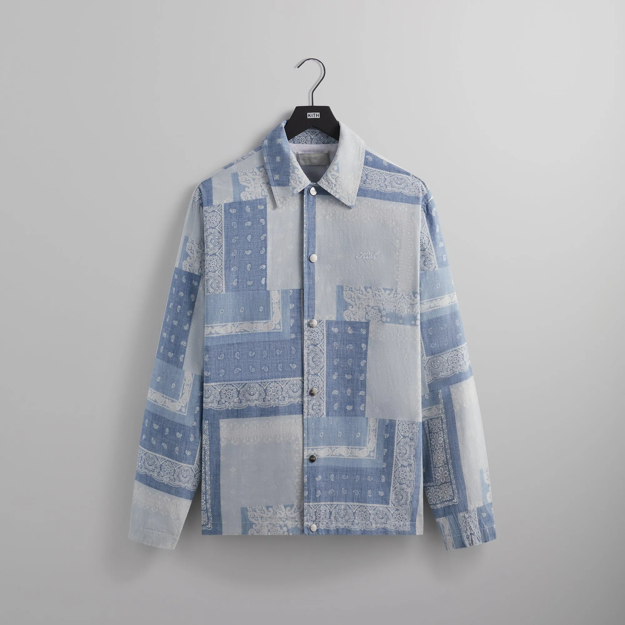 Kith Washed Paisley Coaches Jacket -  Light Indigo