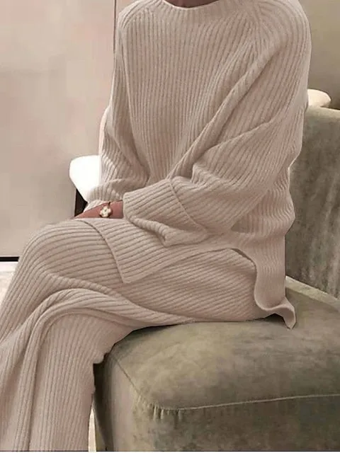 Luxe Plus Size Knitted Lounge Set for Women