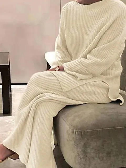 Luxe Plus Size Knitted Lounge Set for Women