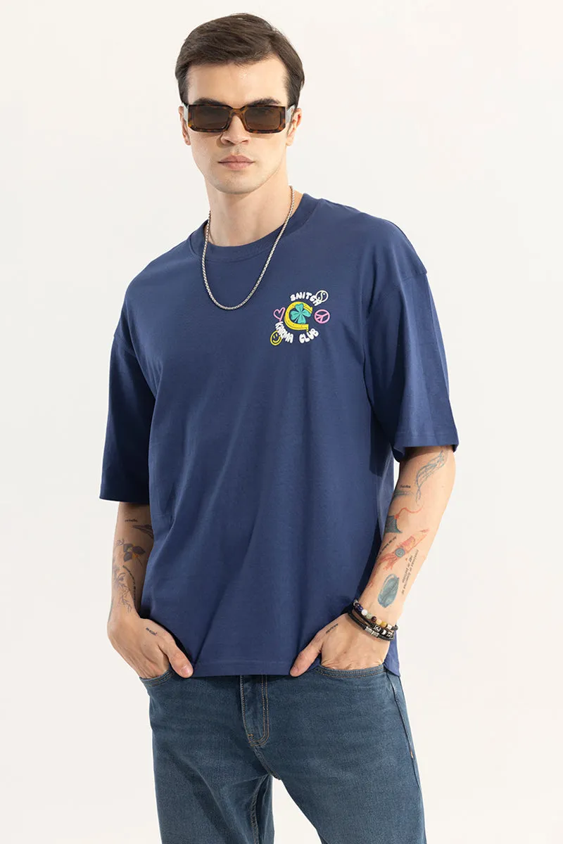 Make Your Own Luck Blue Oversized T-Shirt