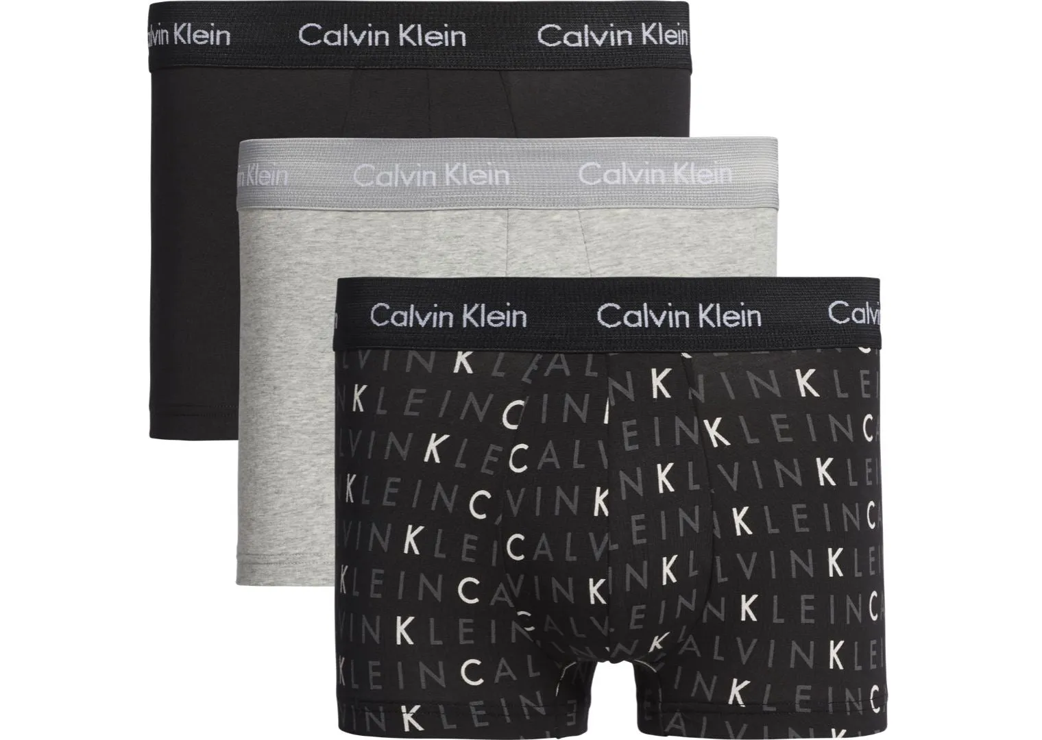 Mens Calvin Klein Boxer Shorts Low Rise Trunks 3 Pack