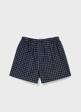 Men's Classic Boxer Shorts in Navy Sun & Clouds