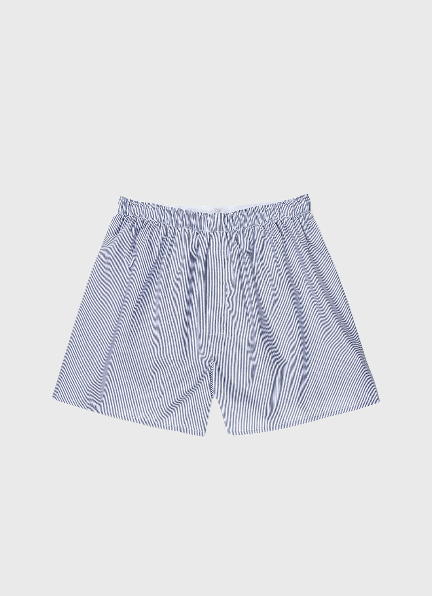 Men's Classic Boxer Shorts in White/Navy Pinstripe