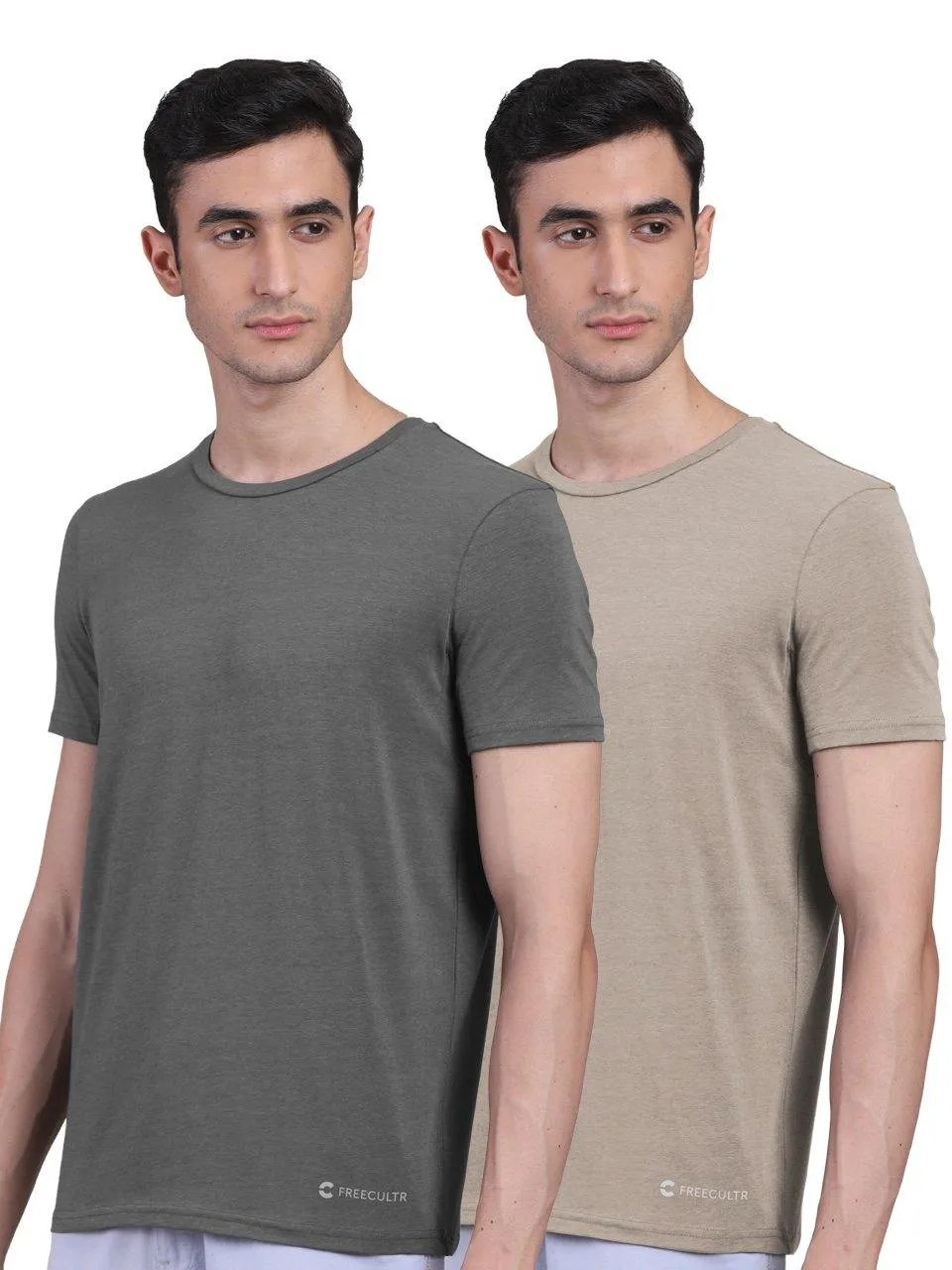 Men's Half Sleeves Bamboo Undershirts (Loungewear & Sleepwear) - Pack of 2