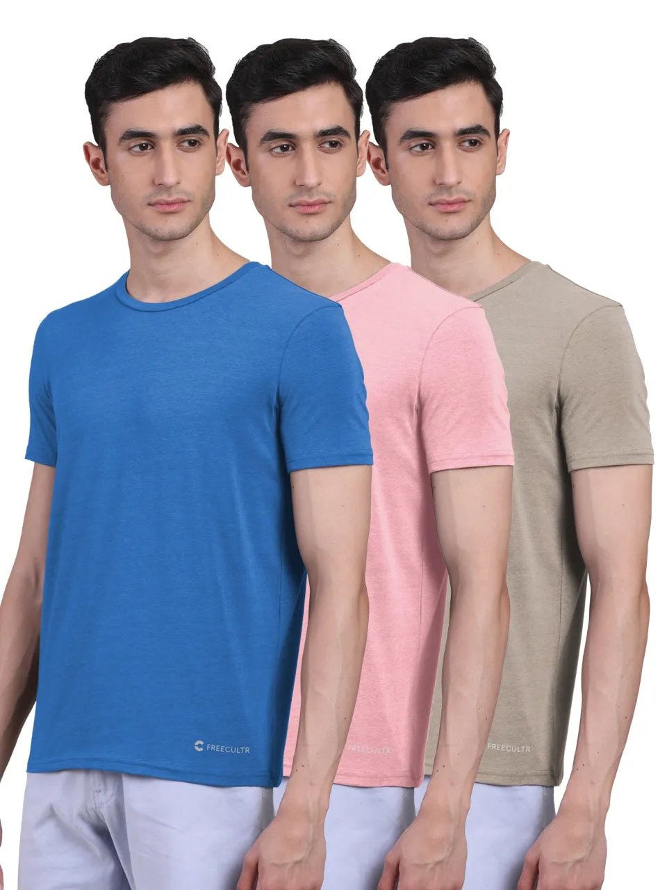 Men's Half Sleeves Bamboo Undershirts (Loungewear & Sleepwear) - Pack of 3