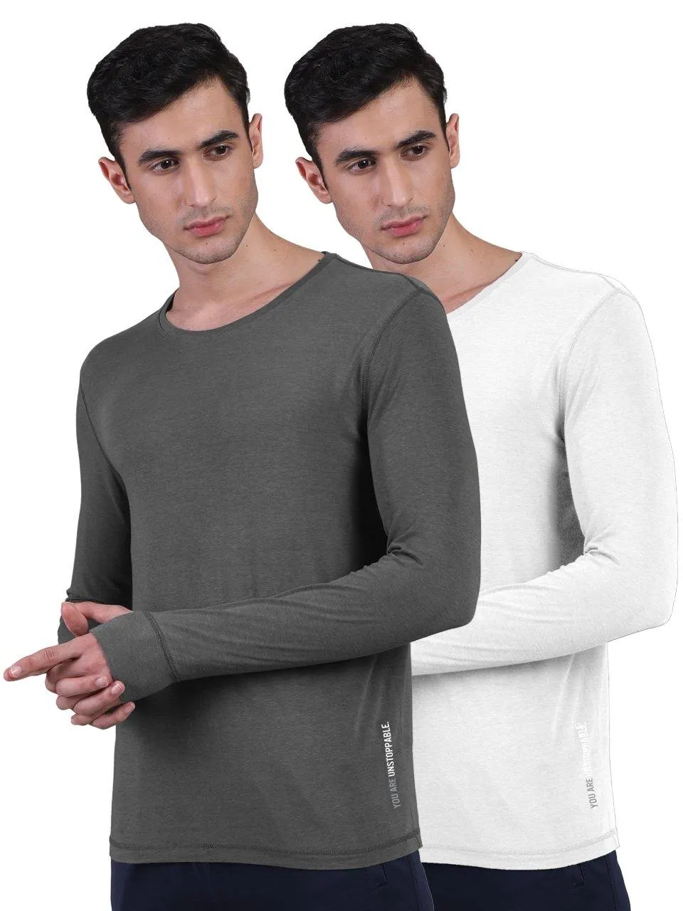 Men's Organic Bamboo Skins (Full Sleeves-Undershirt, Loungewear, Sleepwear) - Pack of 2