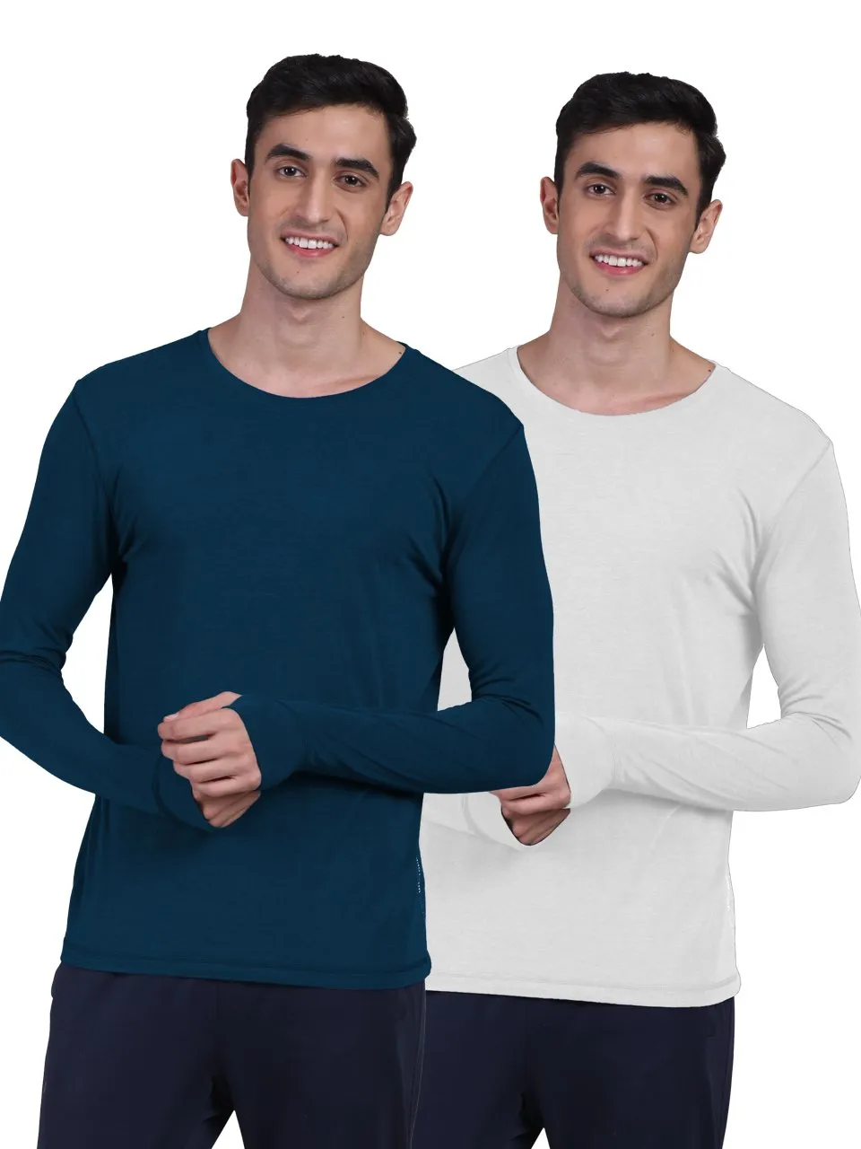 Men's Organic Bamboo Skins (Full Sleeves-Undershirt, Loungewear, Sleepwear) - Pack of 2