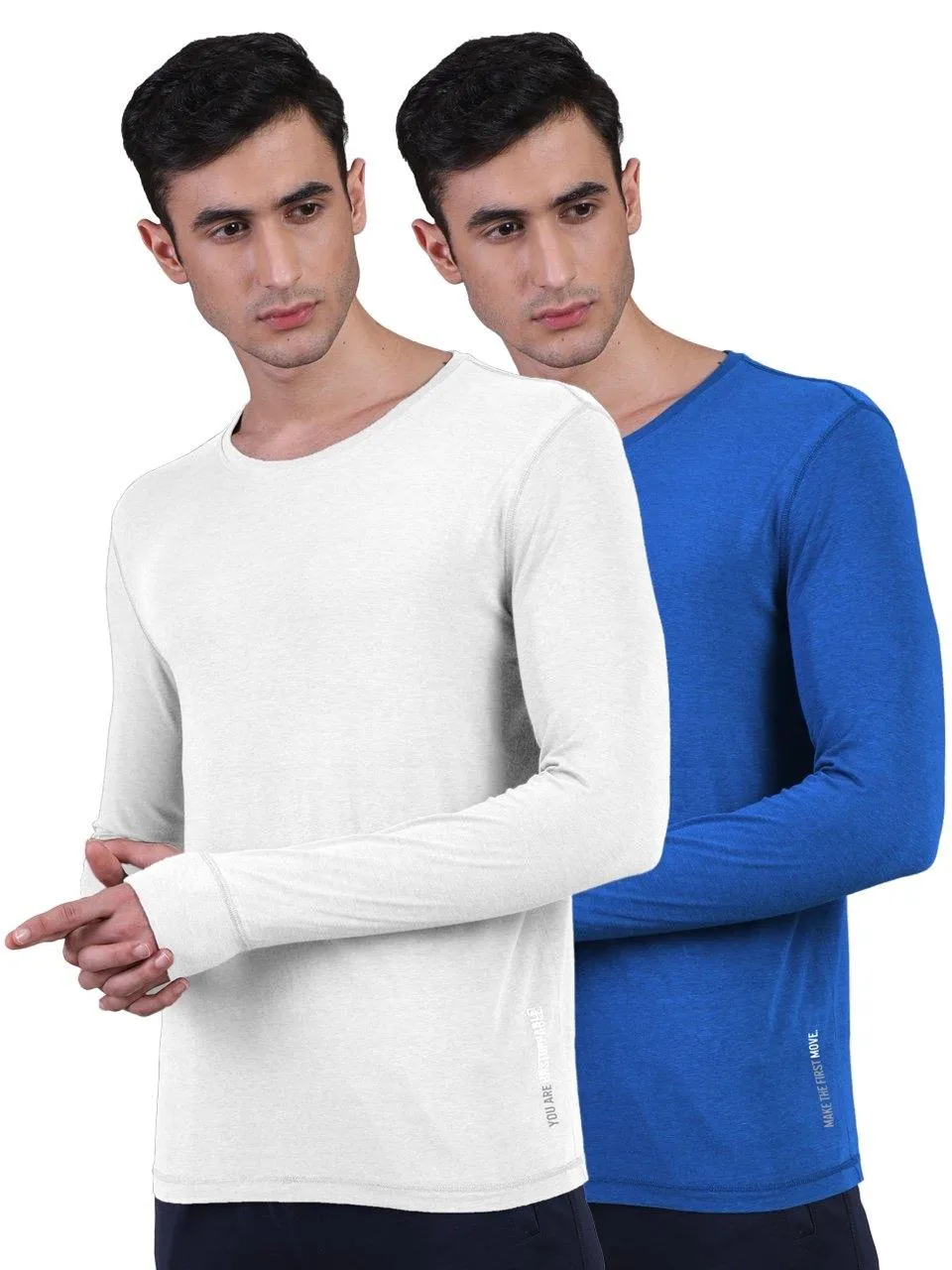 Men's Organic Bamboo Skins (Full Sleeves-Undershirt, Loungewear, Sleepwear) - Pack of 2