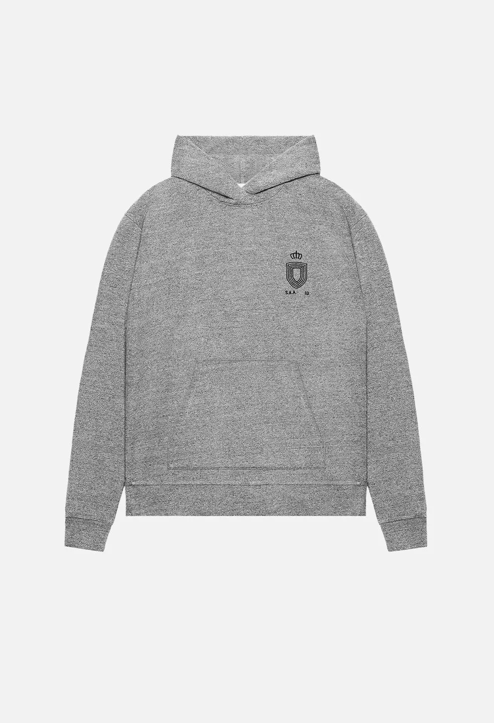 Oversized Cropped Hoodie / Dark Grey Crest