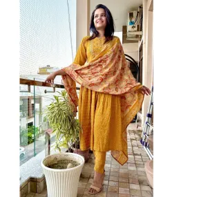 Party wear 3 Piece Yellow Women Kurta Pant with Dupatta Suit