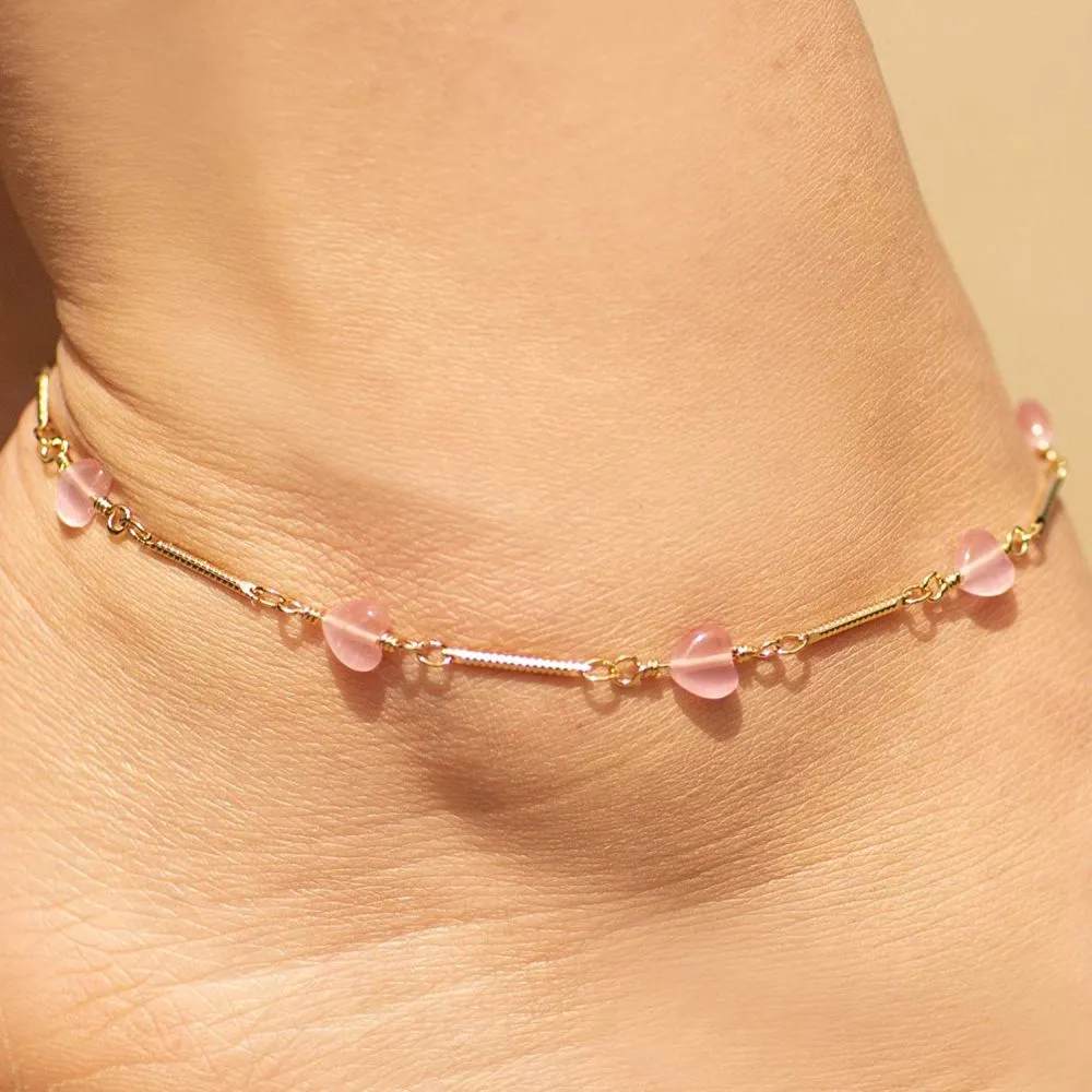 Pink Hearts Anklet