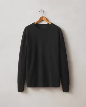 Premium Slub Crew Tee Long Sleeve - Black