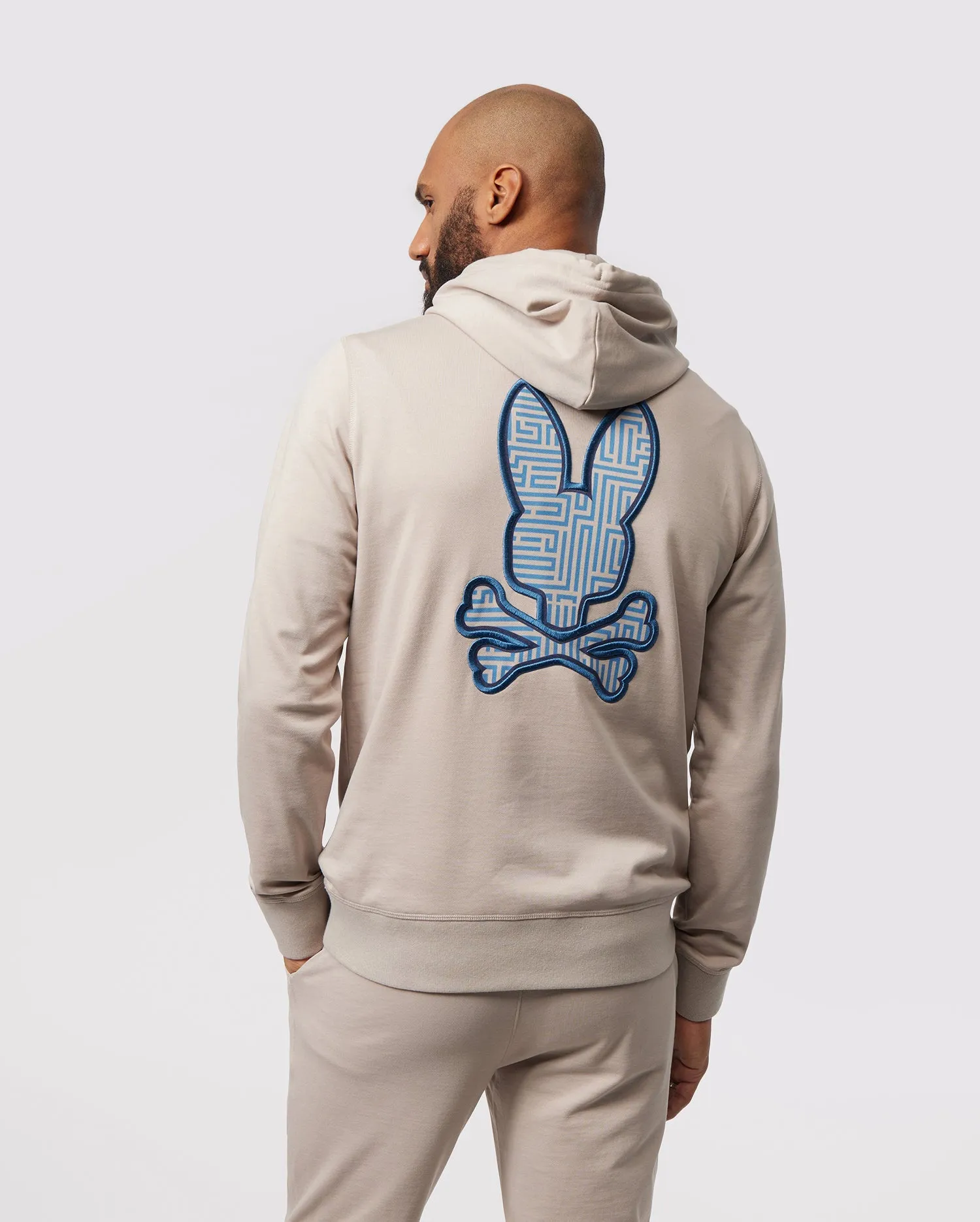 Psycho Bunny Mens Dammes Popover Hoodie - Sandstone