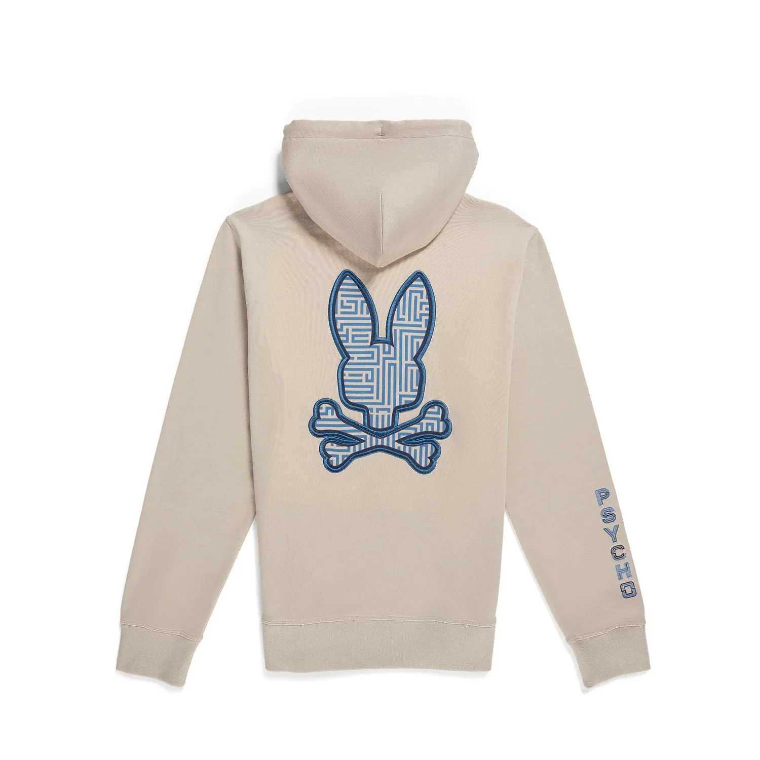 Psycho Bunny Mens Dammes Popover Hoodie - Sandstone