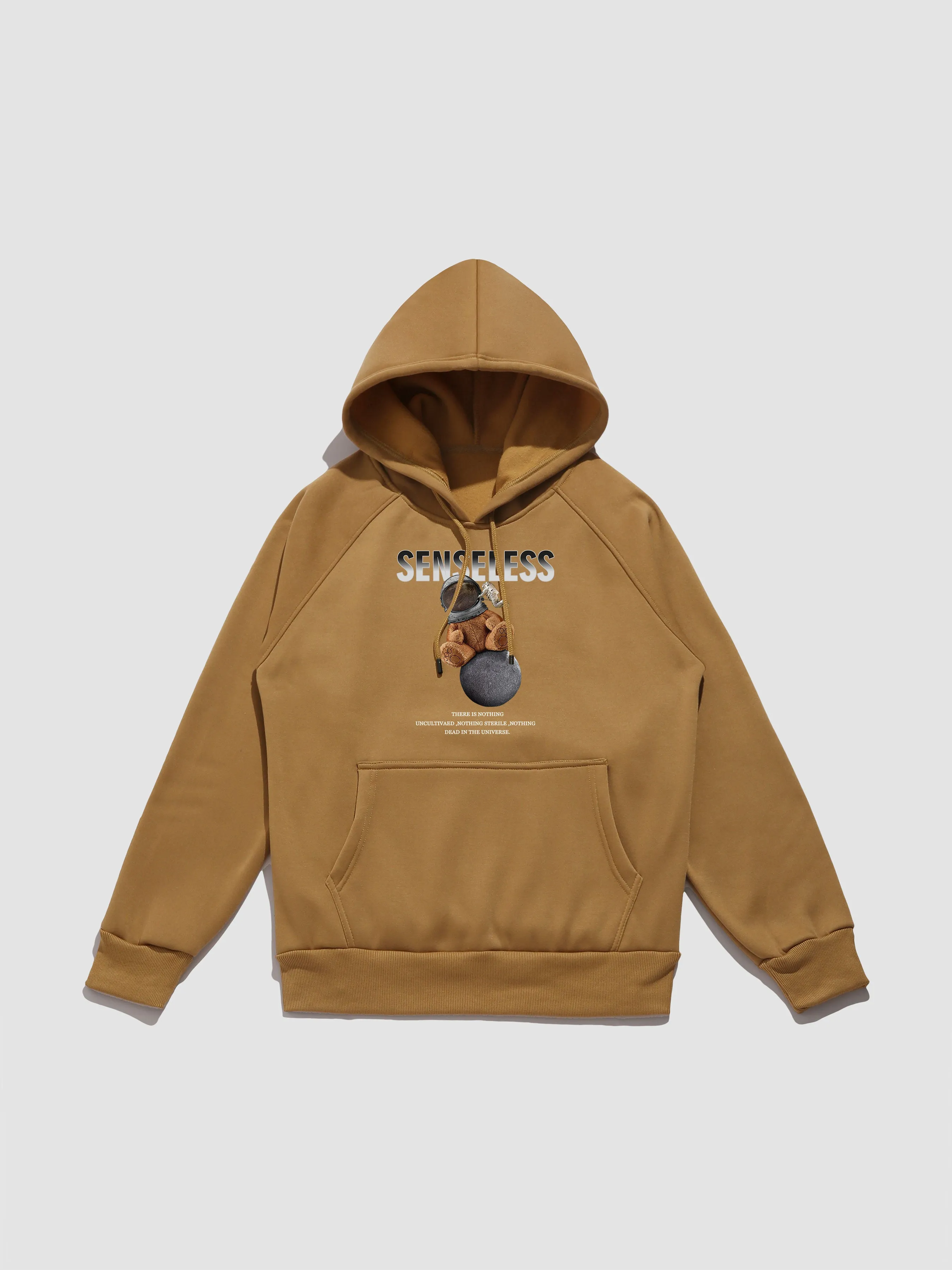 Space Bear Print Hoodie