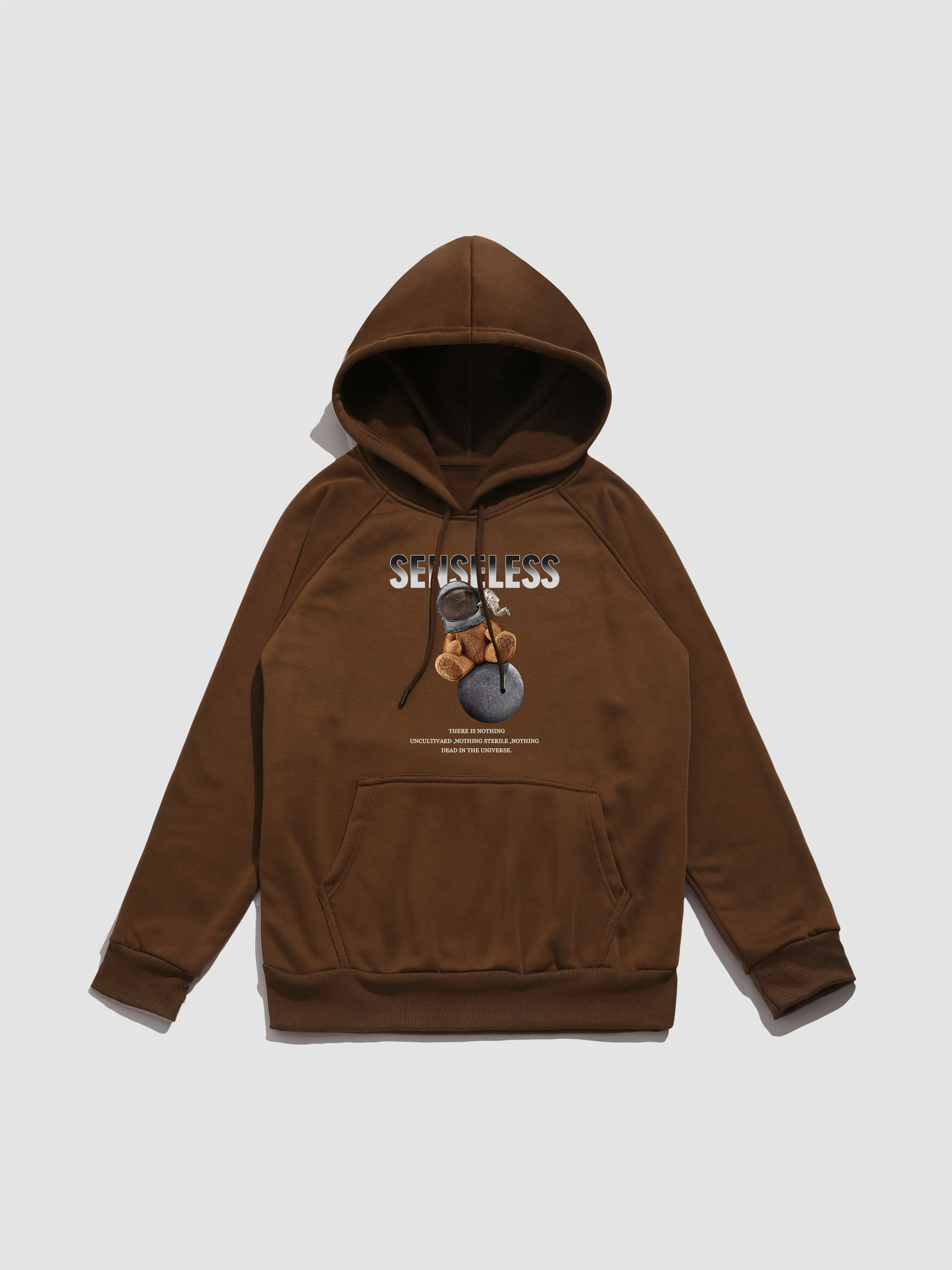 Space Bear Print Hoodie