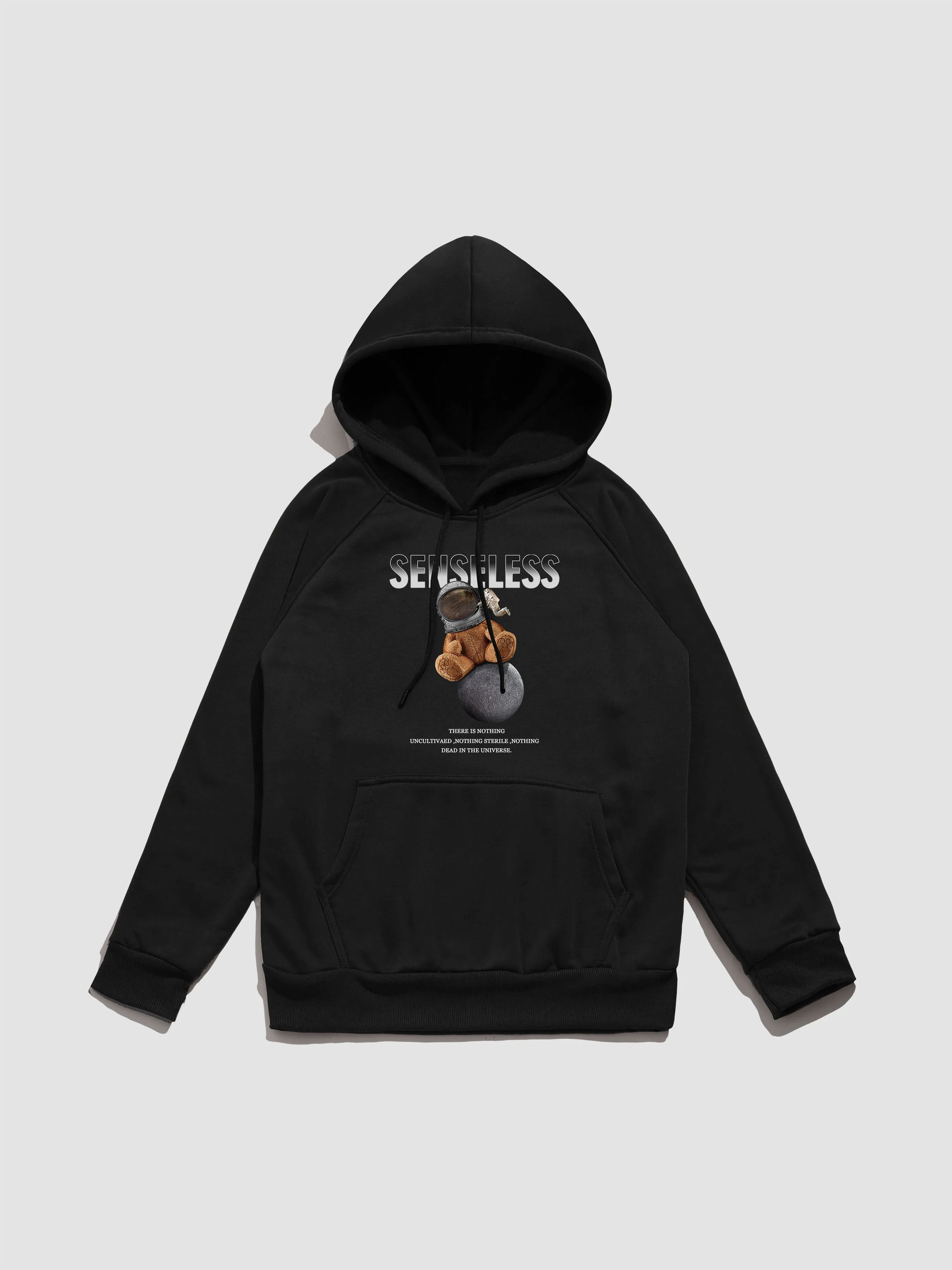 Space Bear Print Hoodie