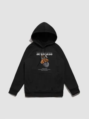 Space Bear Print Hoodie