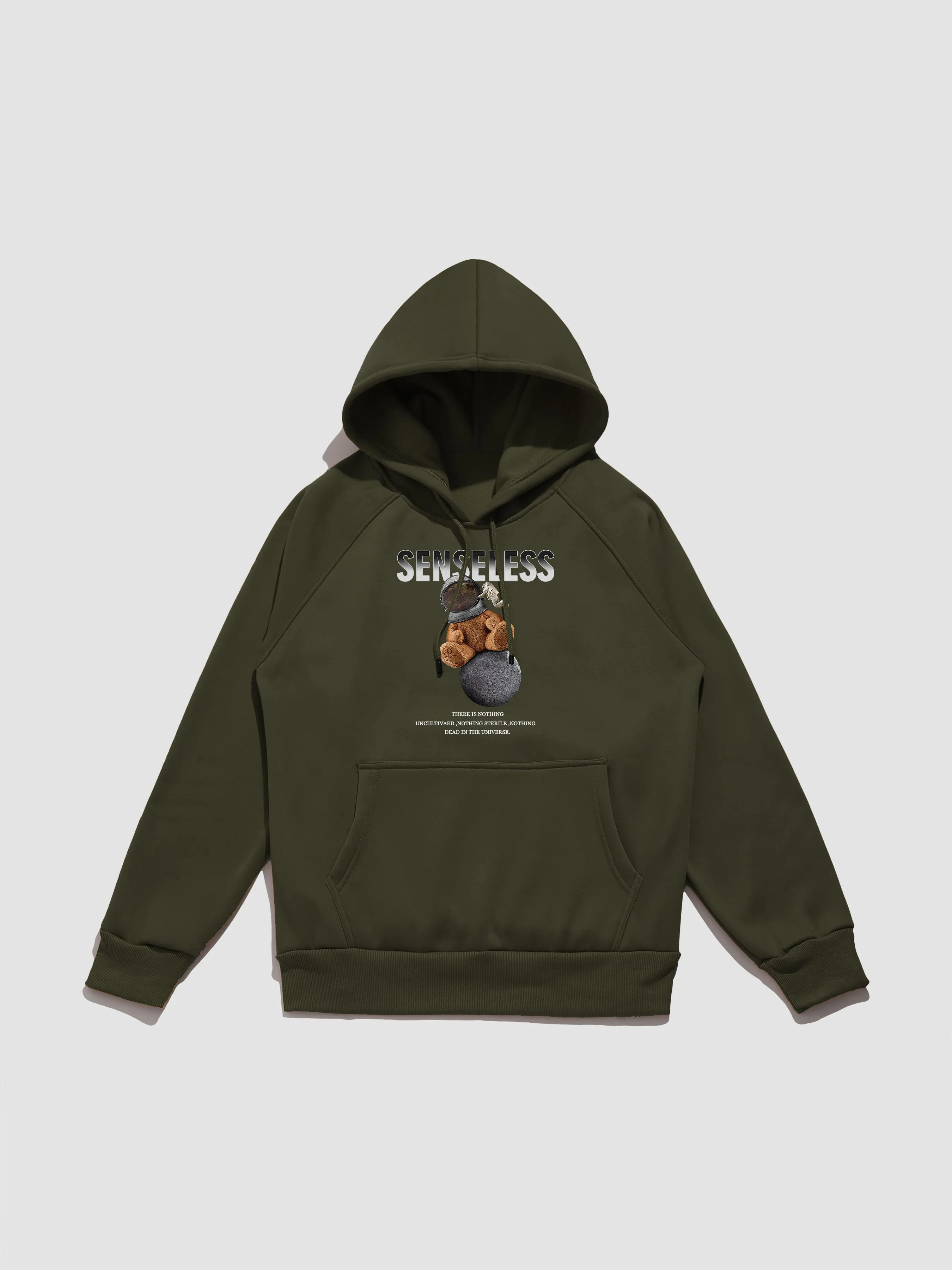 Space Bear Print Hoodie