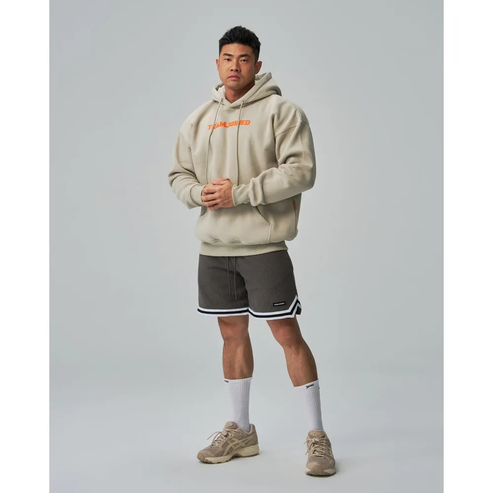 TEAMJOINED JOINED LOGO OVERSIZED HOODIE-ORANGE/ CREAM GRAY