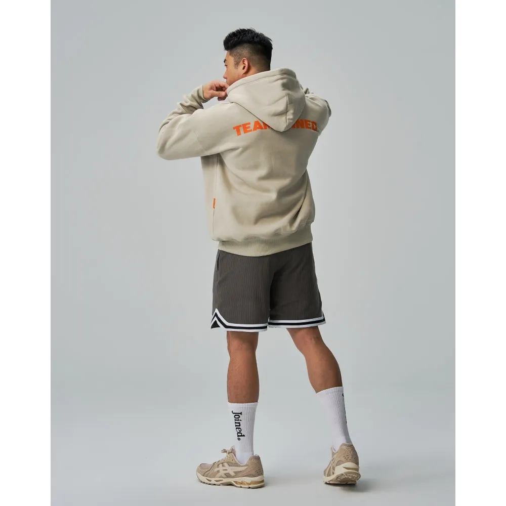 TEAMJOINED JOINED LOGO OVERSIZED HOODIE-ORANGE/ CREAM GRAY